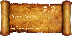 Prack Patrik névjegykártya